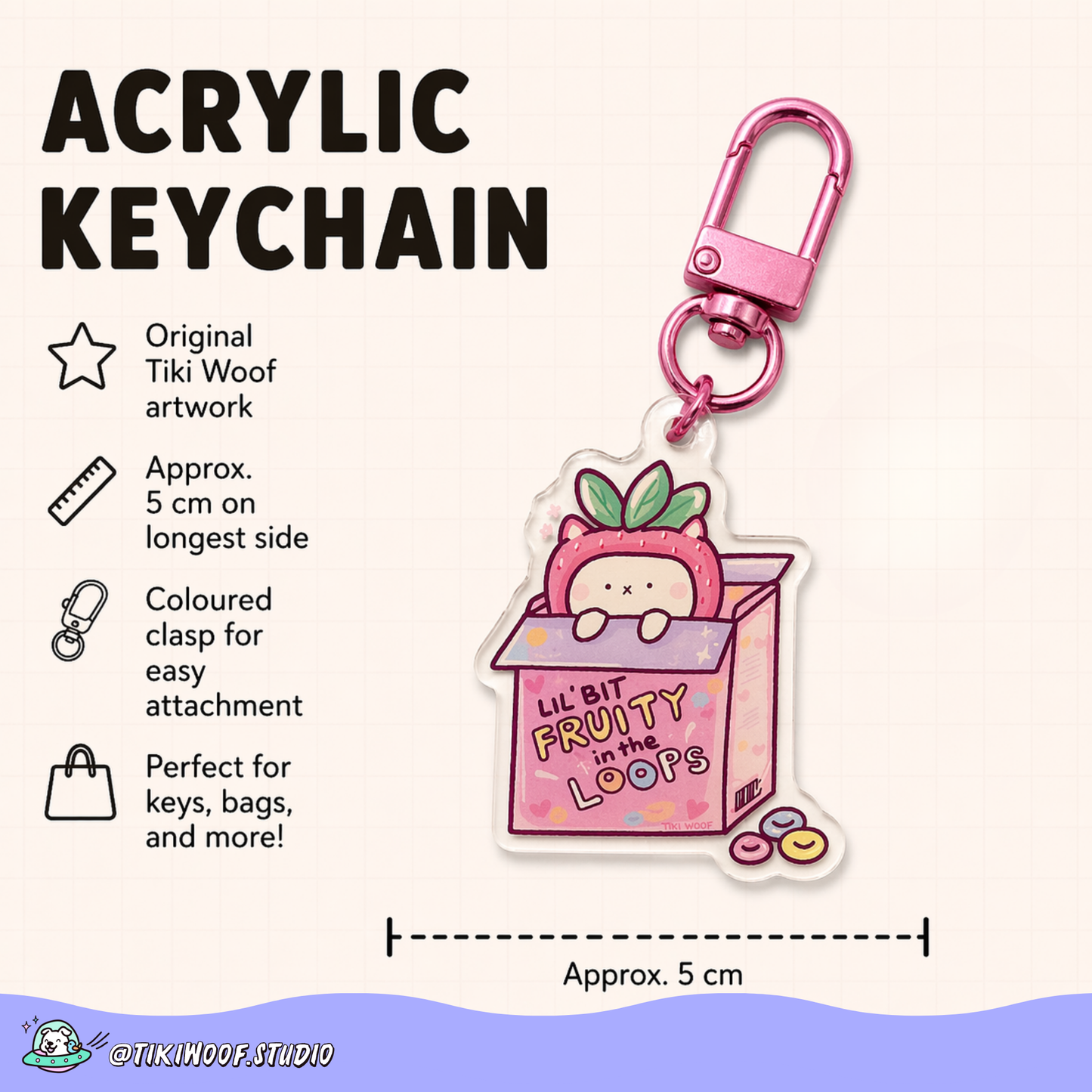 Fruity in the Loops Acrylic Keychain