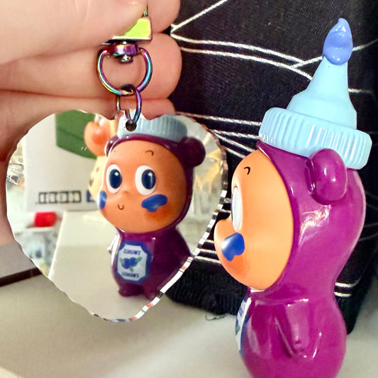 Manifesting Money and Snacks Mirror Keychain
