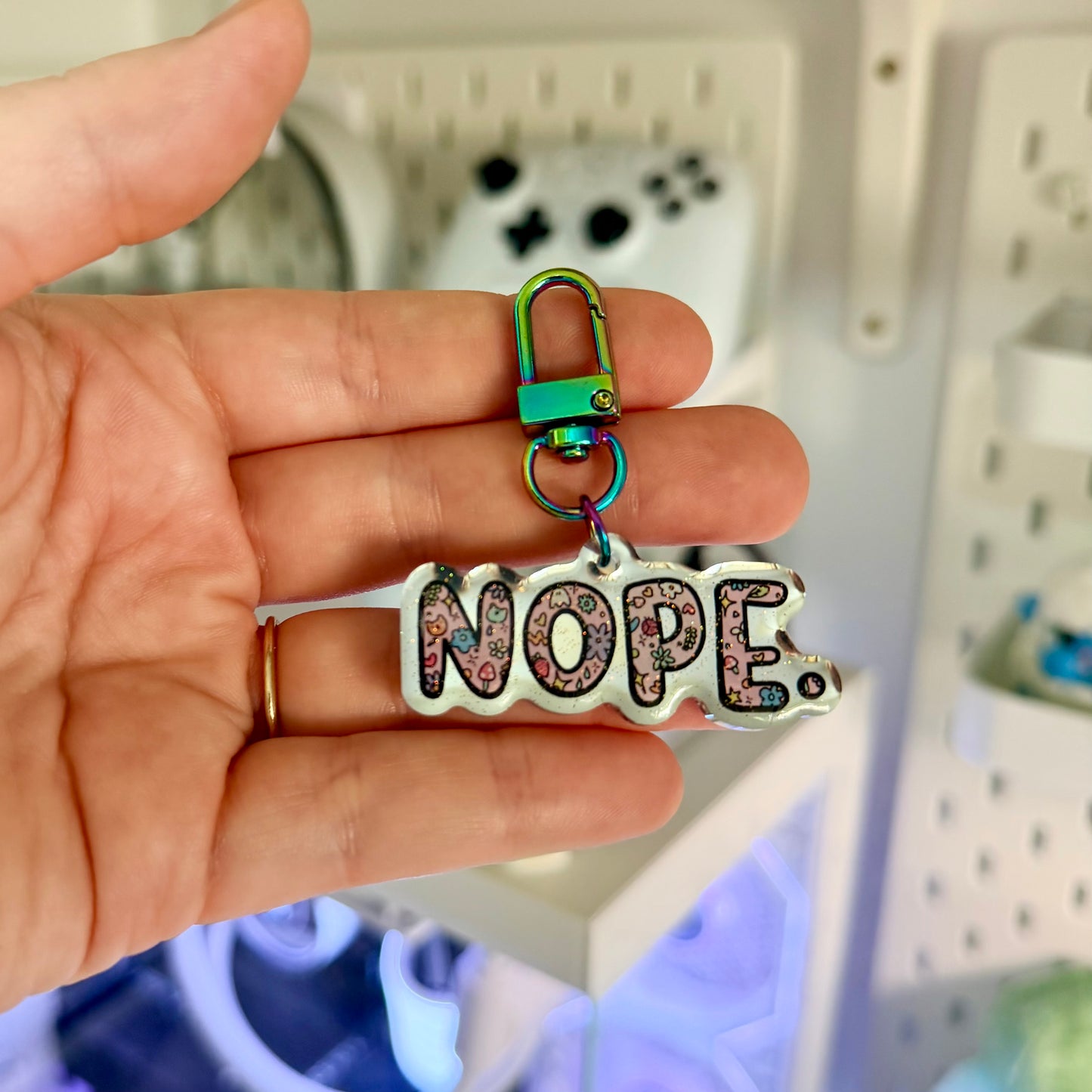 Nope Mirror Keychain