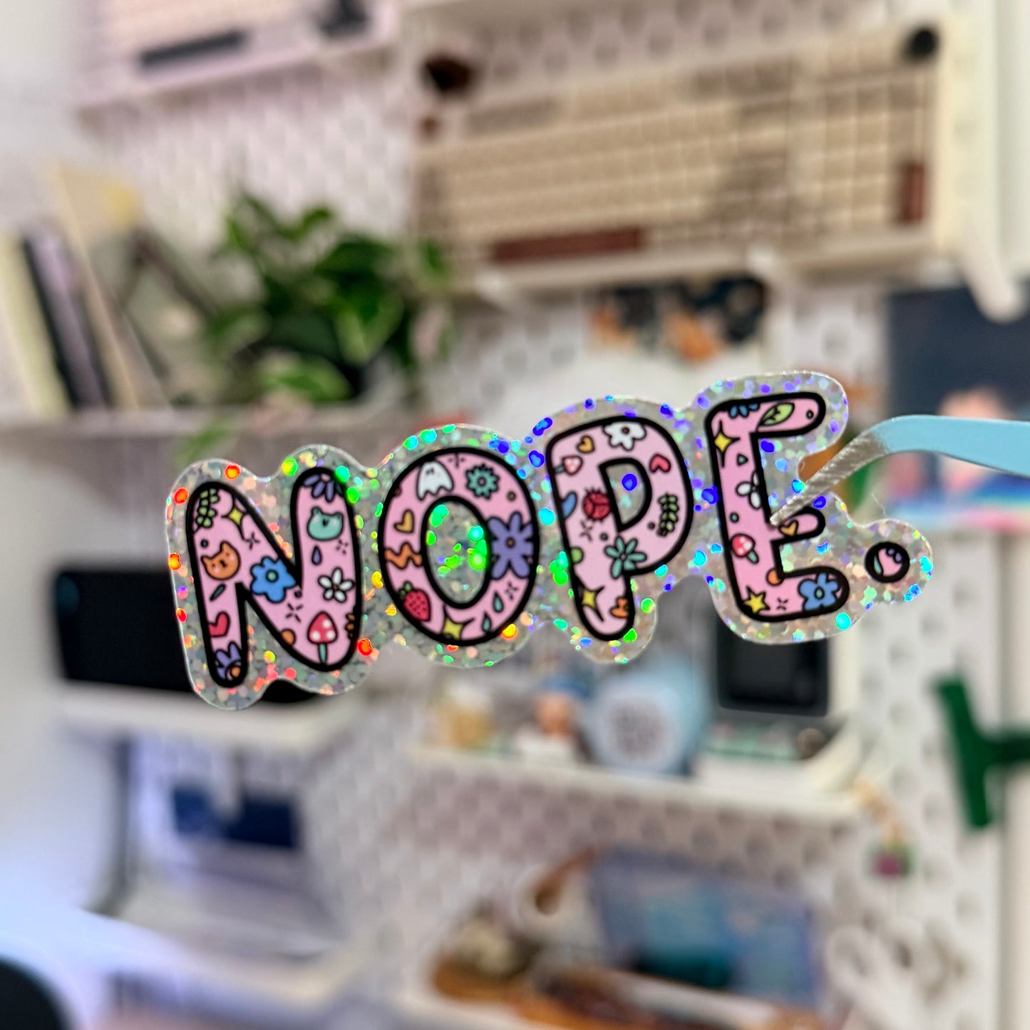 NOPE Glitter Sticker