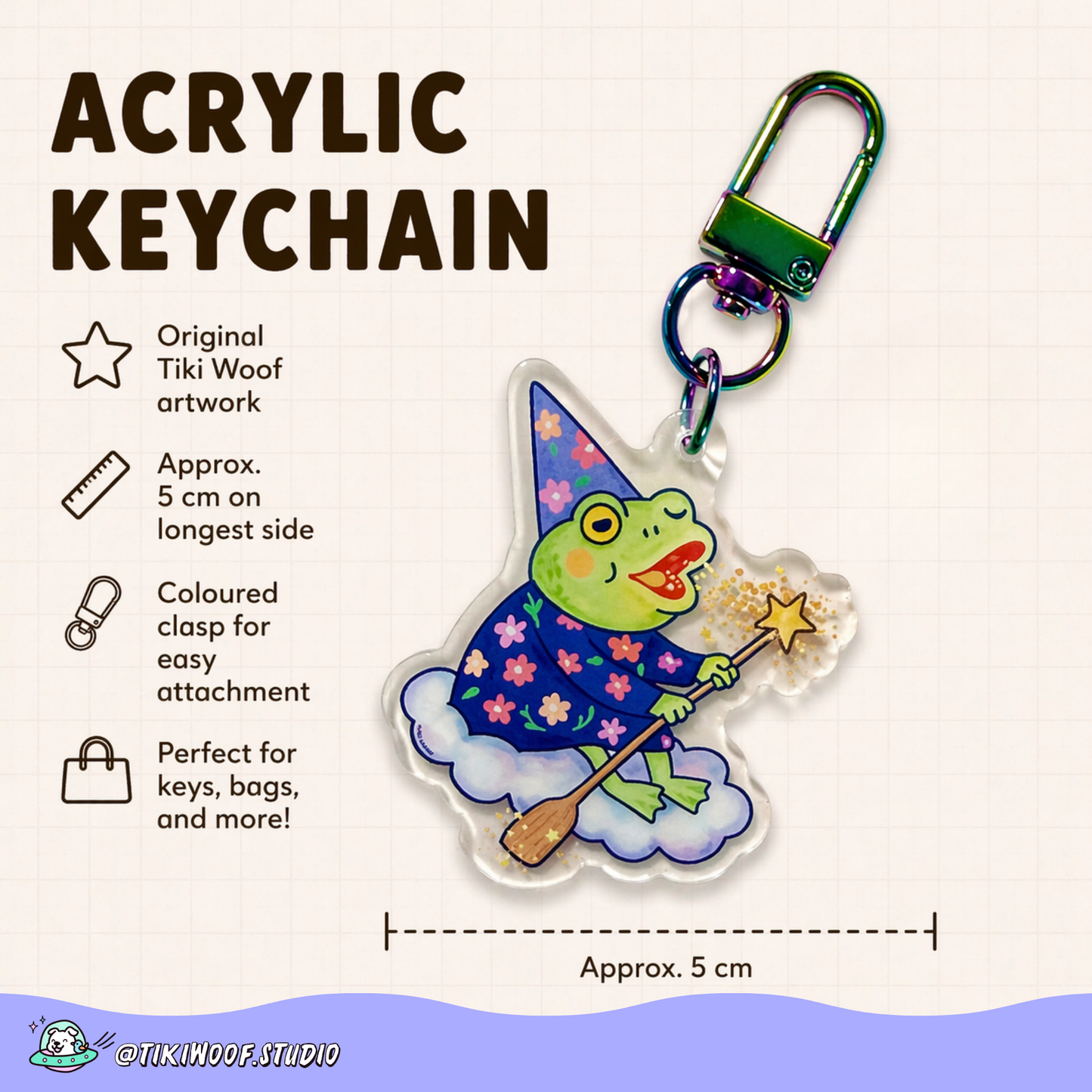 Wizard Frog Acrylic Keychain