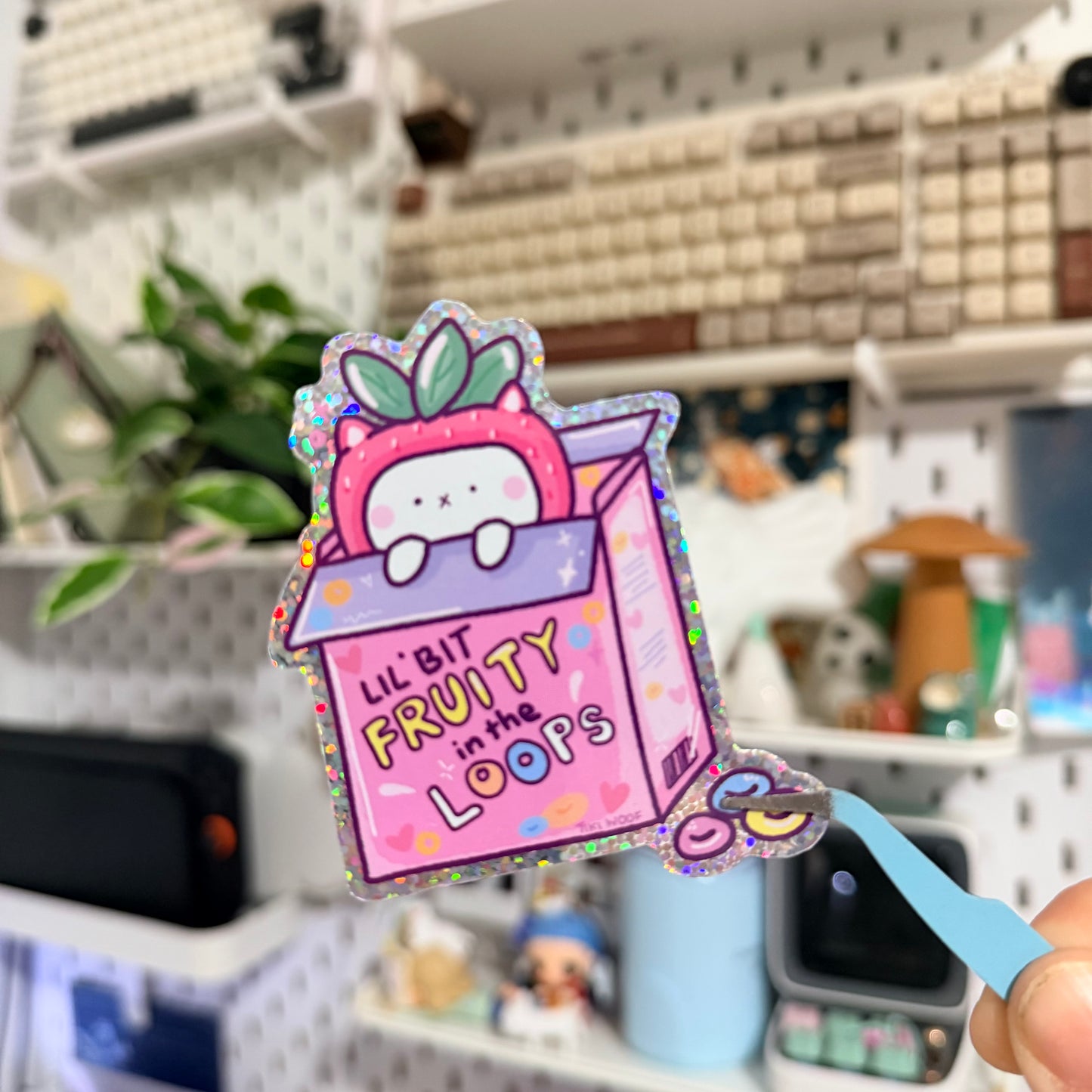 Fruity in the Loops Glitter Sticker