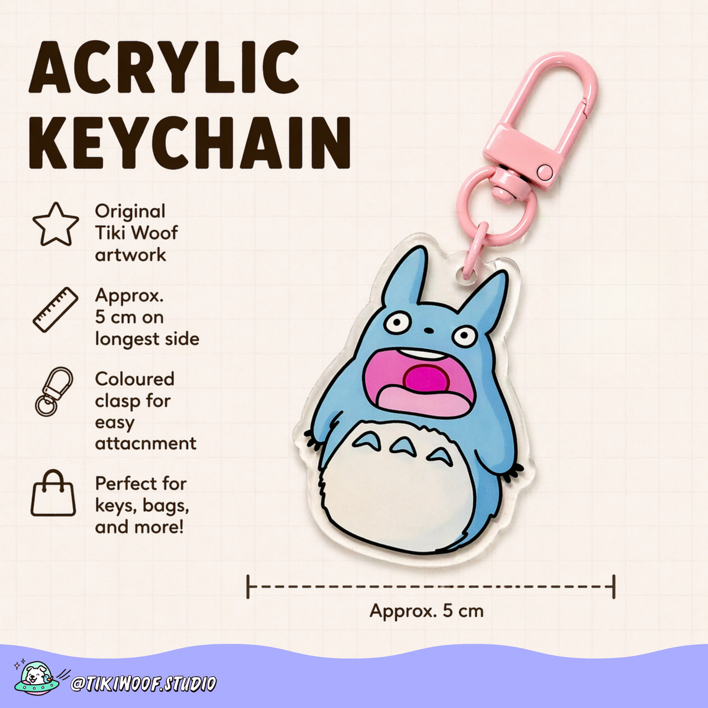 Ahhh Totoro Acrylic Keychain