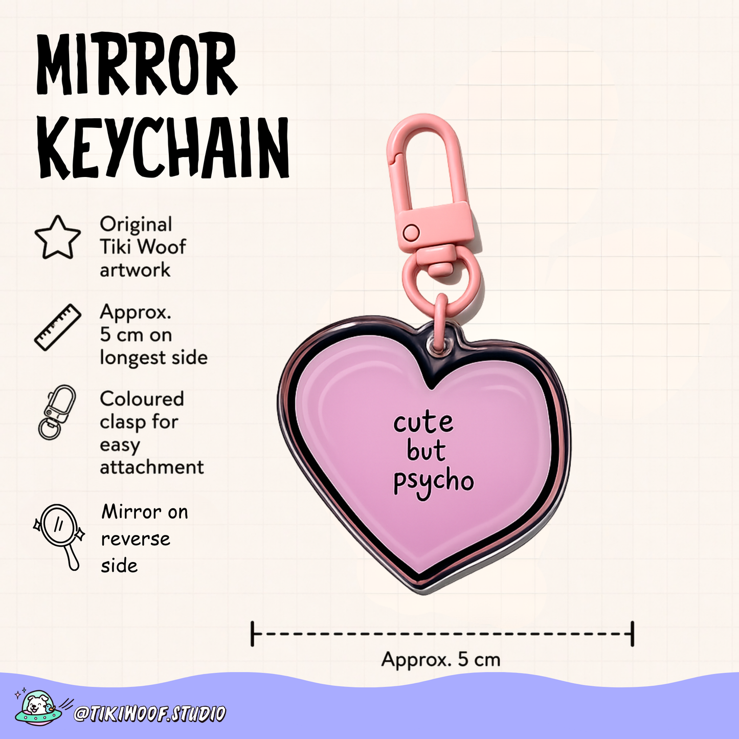 Cute but psycho Mirror Keychain