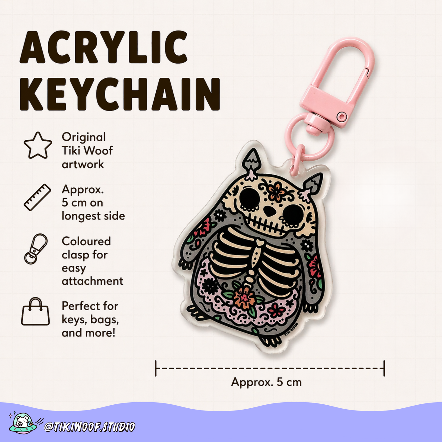 Totoro Day of the Dead Acrylic Keychain