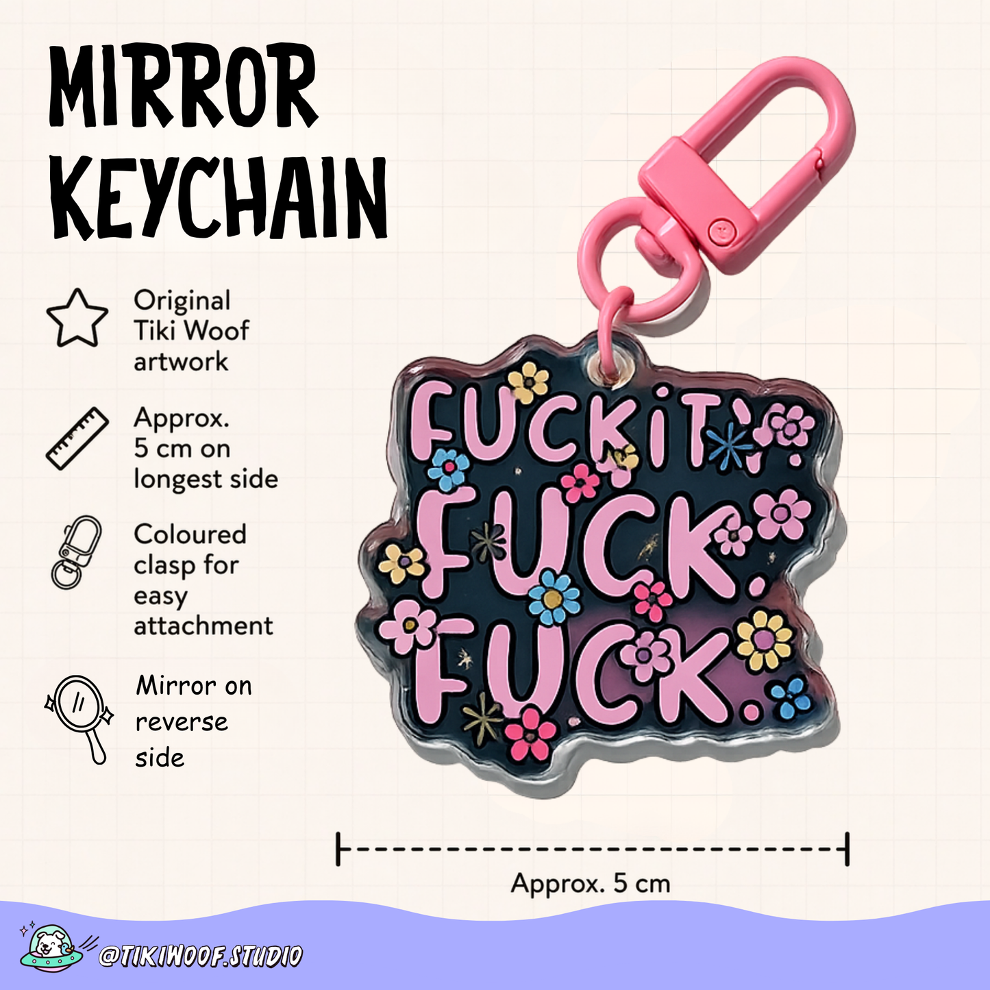 F*ckity F*ck F*ck Mirror Keychain