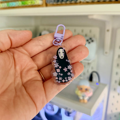 Noface with Flowers Acrylic Keychain