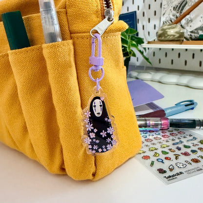 Noface with Flowers Acrylic Keychain