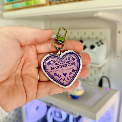 Manifesting Money and Snacks Mirror Keychain