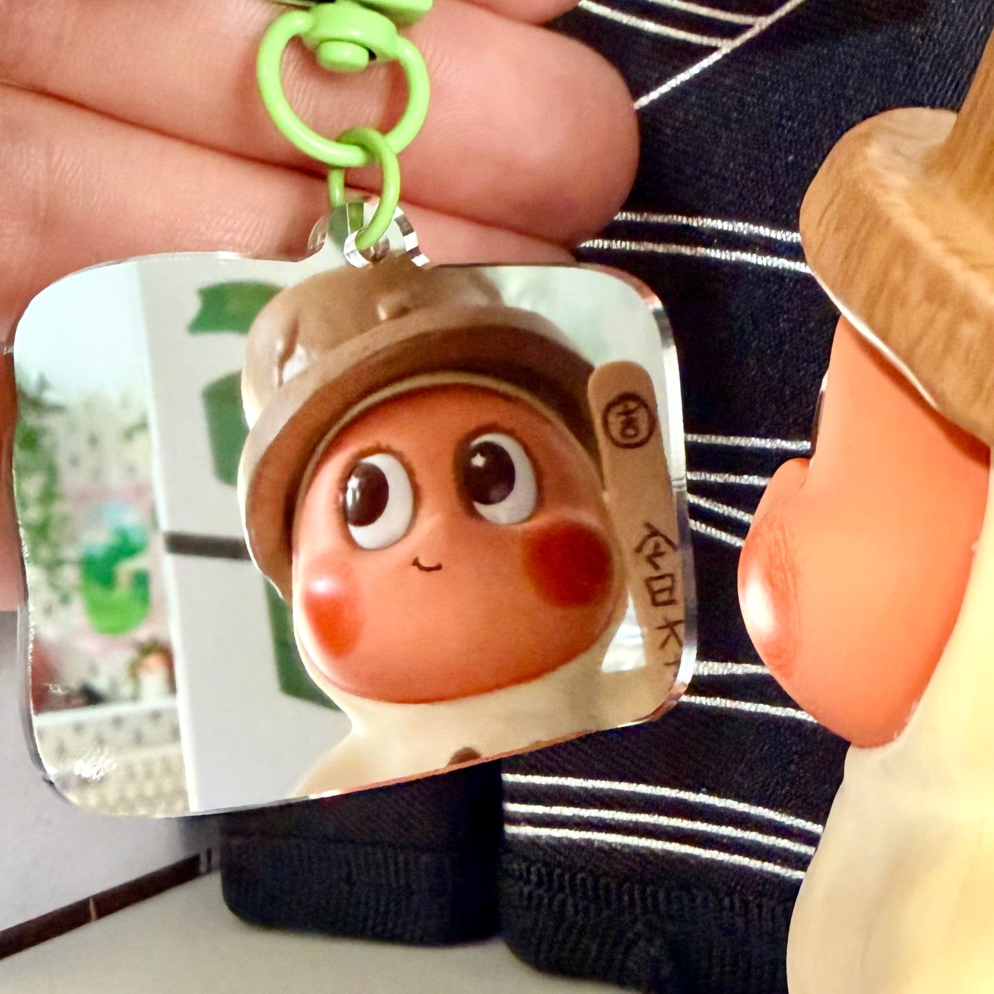 Allergic to people Mirror Keychain