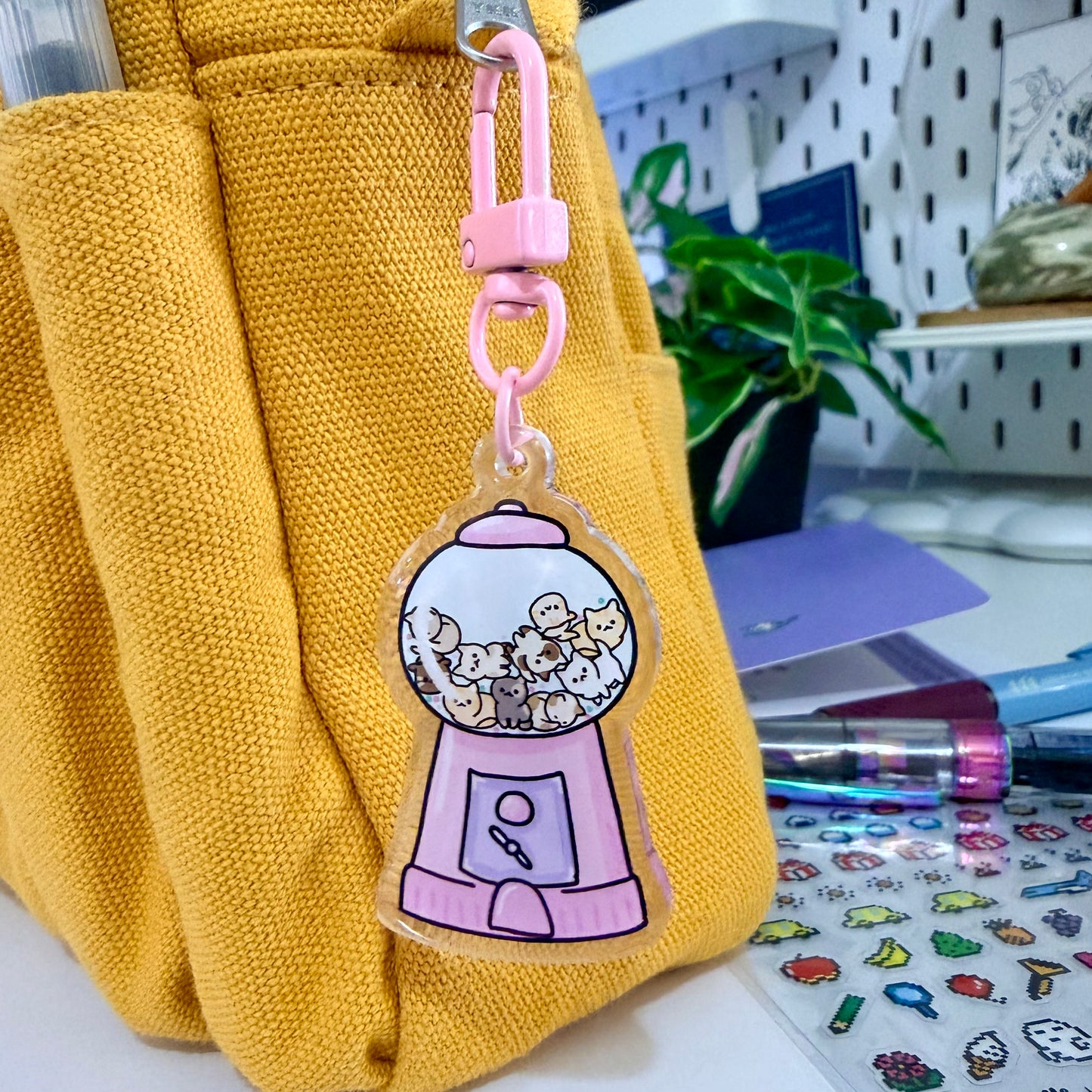 Gumball Cats Acrylic Keychain