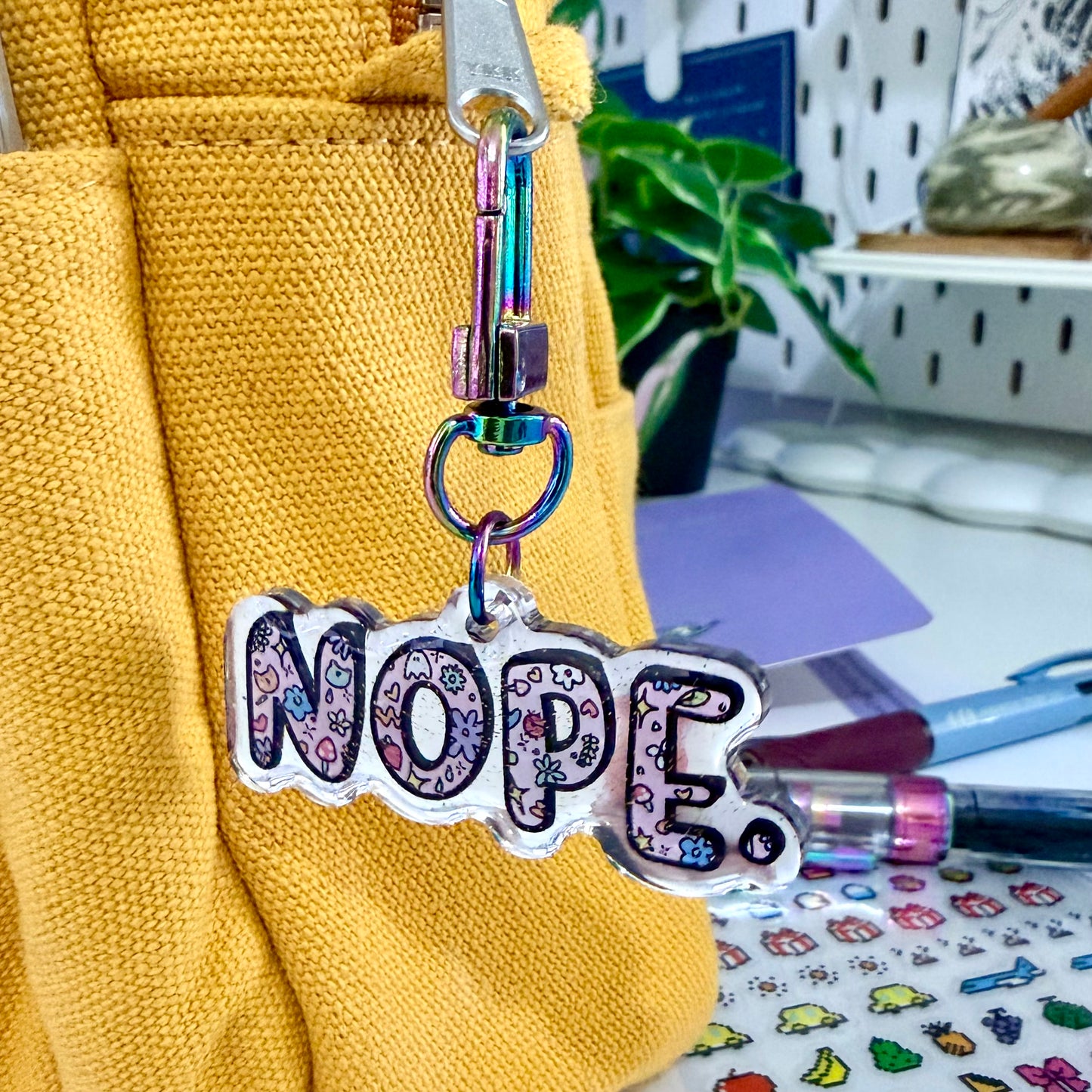 Nope Mirror Keychain