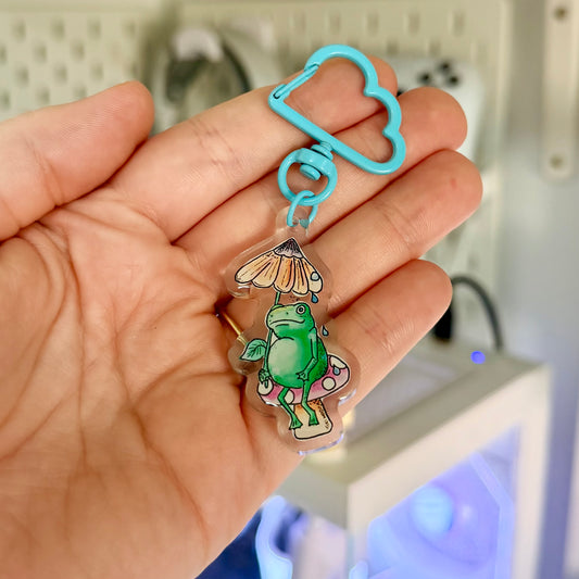Rainy Frog Acrylic Keychain