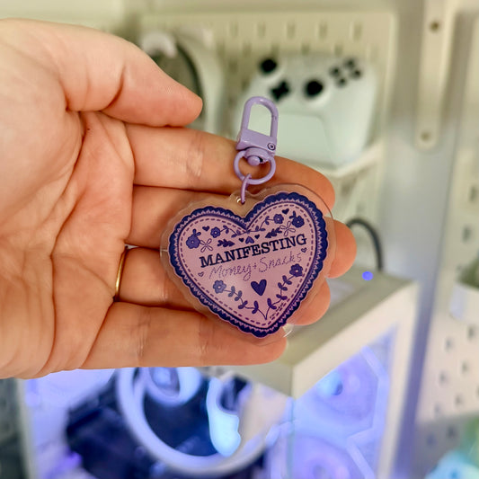 Manifesting Money & Snacks Acrylic Keychain