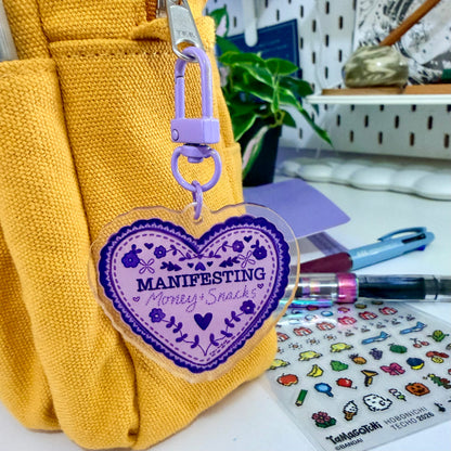 Manifesting Money & Snacks Acrylic Keychain