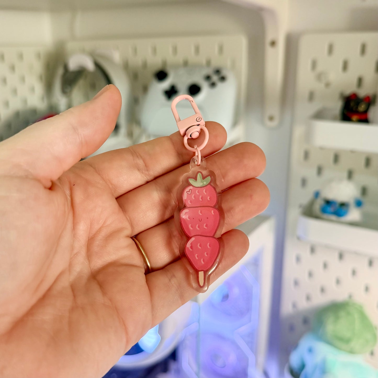 Strawberry Dango Acrylic Keychain