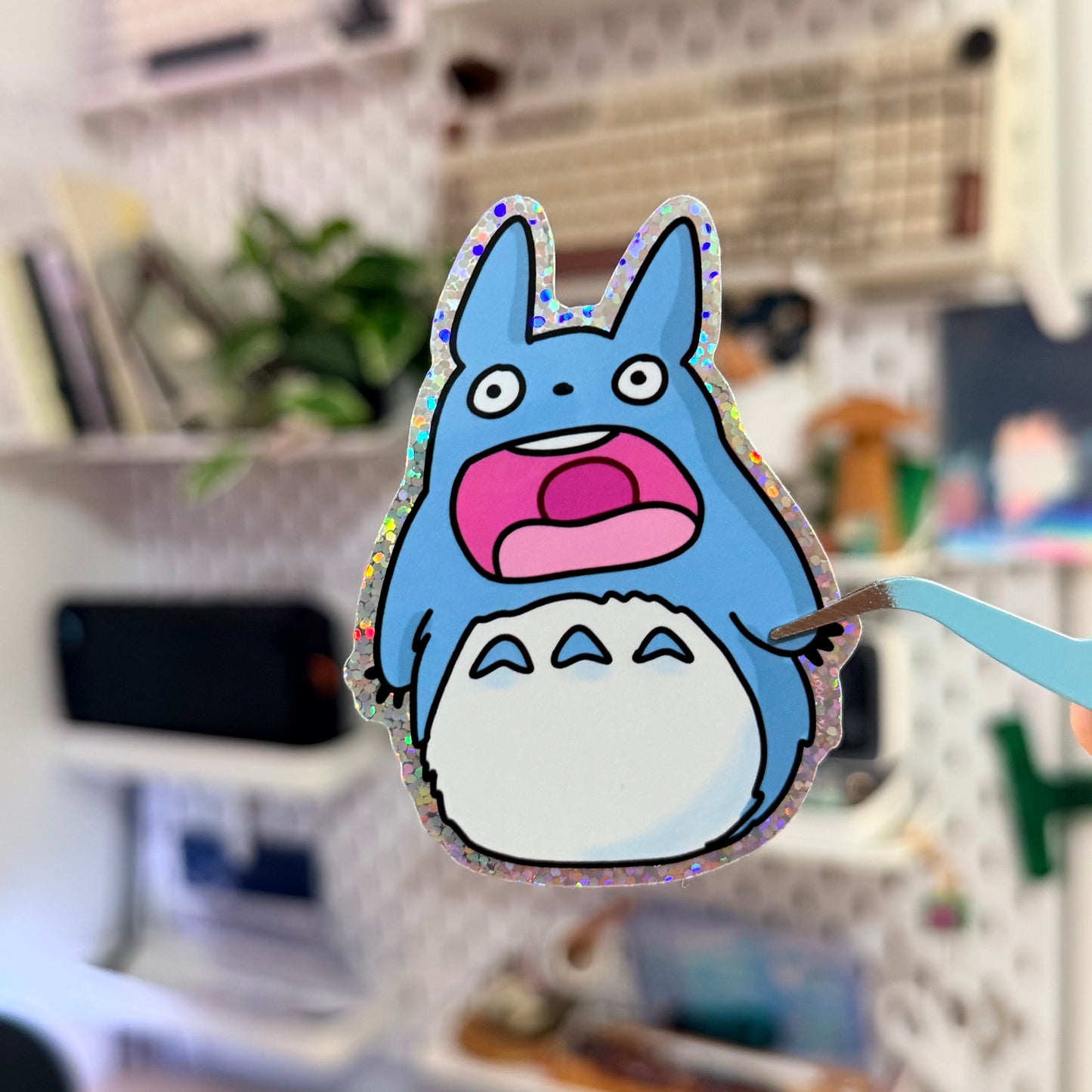Ahhh Totoro Glitter Sticker