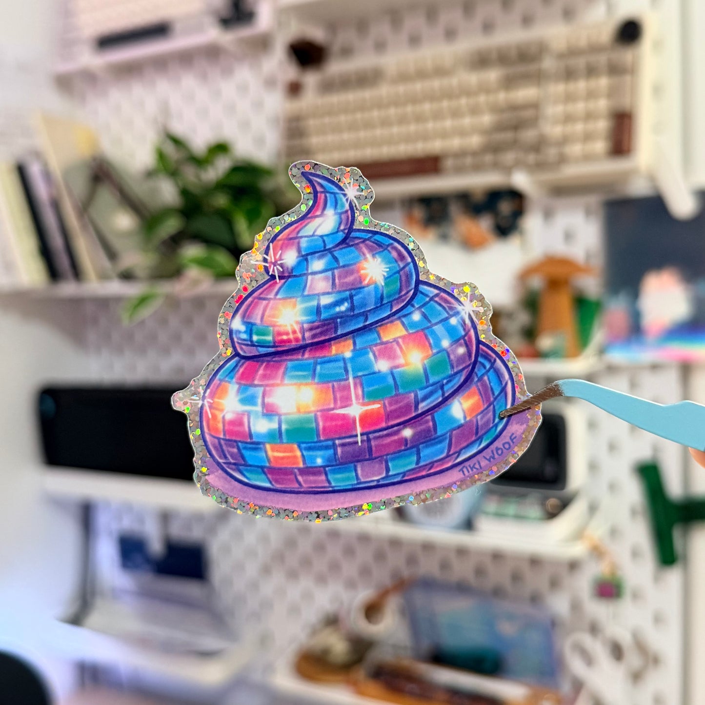 Disco Poop Glitter Sticker