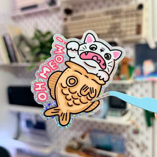 Oh Meow Glitter Sticker