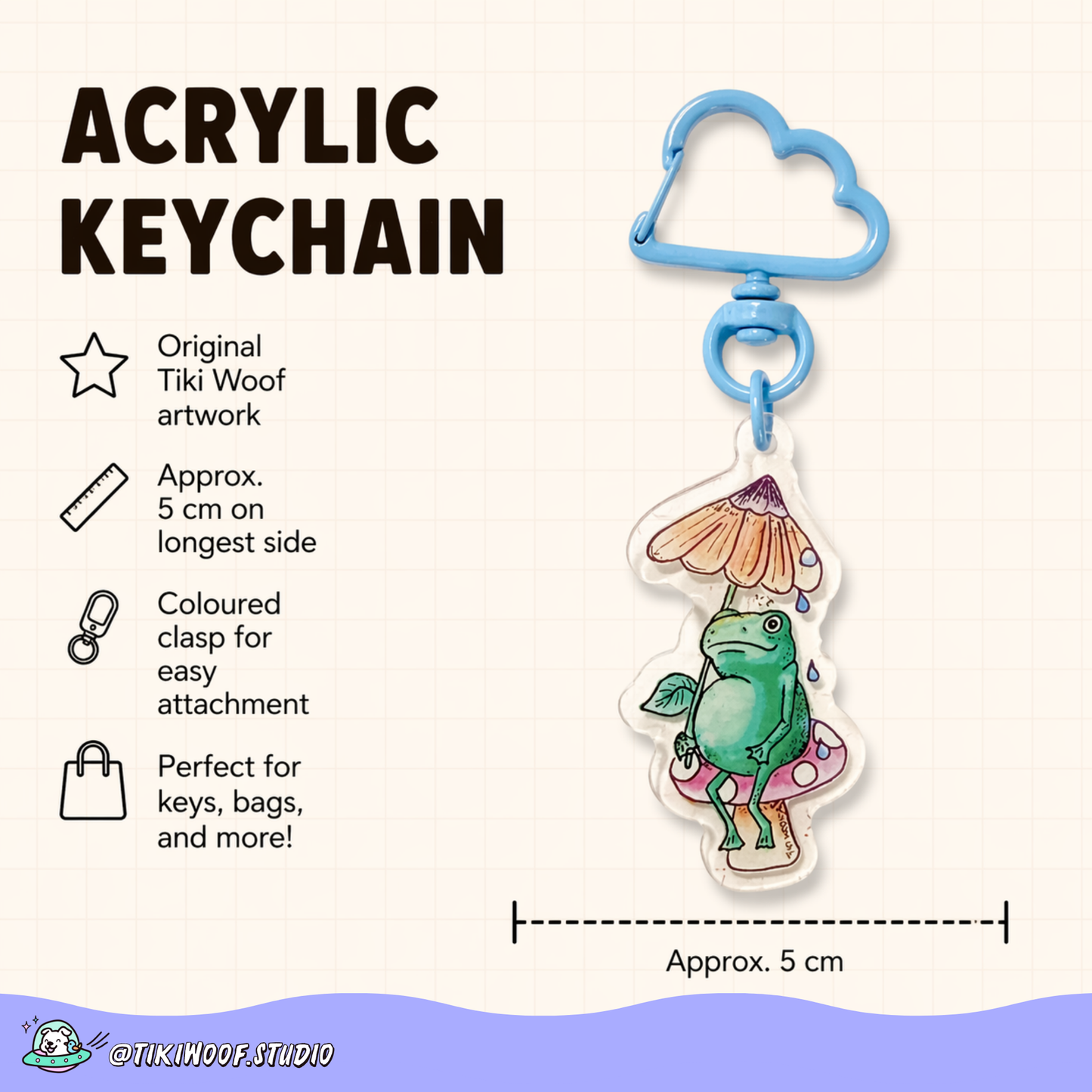 Rainy Frog Acrylic Keychain