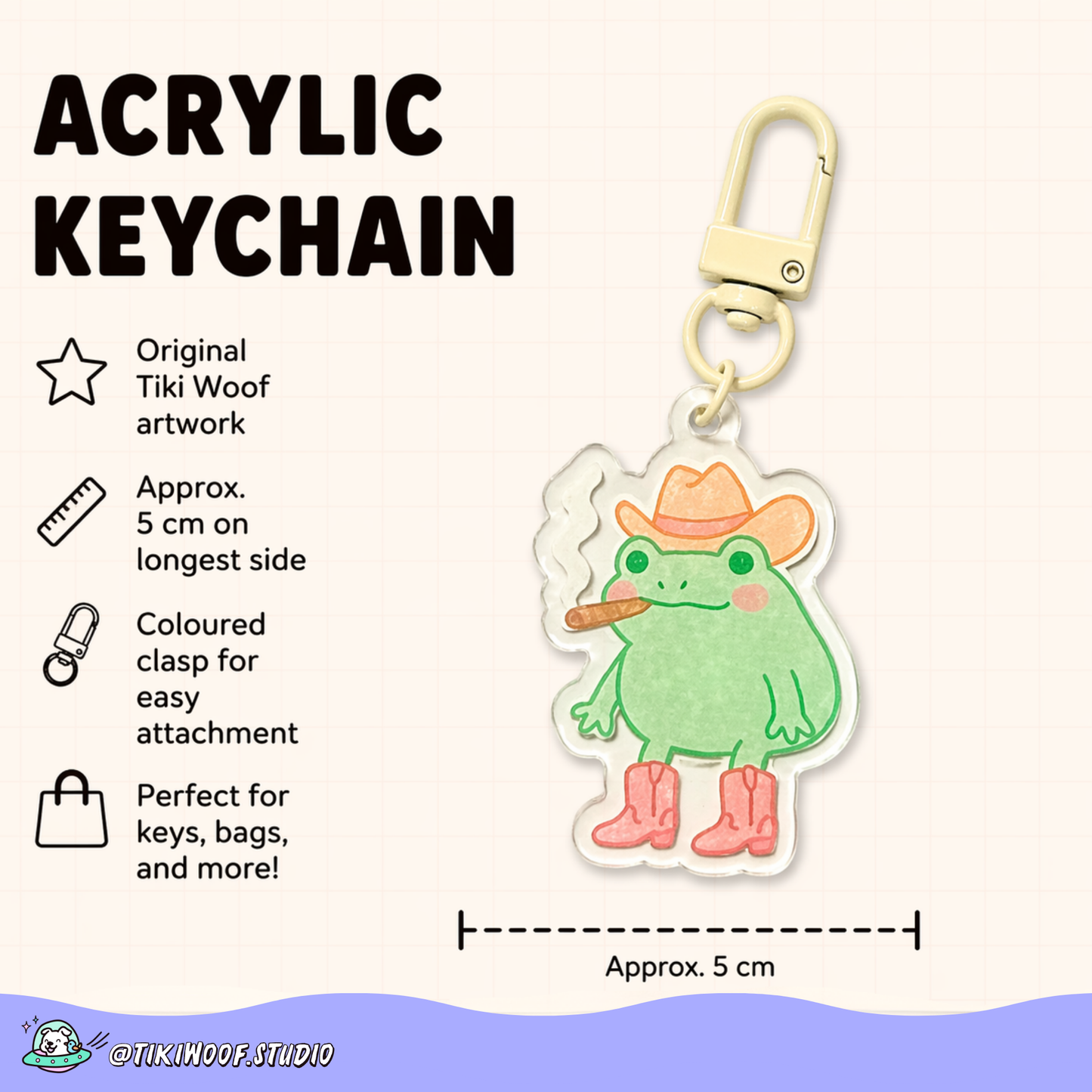 Smokin' Frog Acrylic Keychain