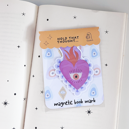 Magnetic Bookmark Flaming Heart