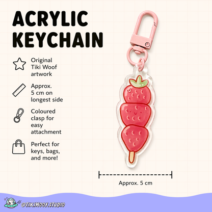 Strawberry Dango Acrylic Keychain